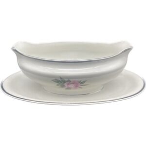 VTG Royal Jackson MARGARET‎ ROSE Gravy Boat w/ under-plate